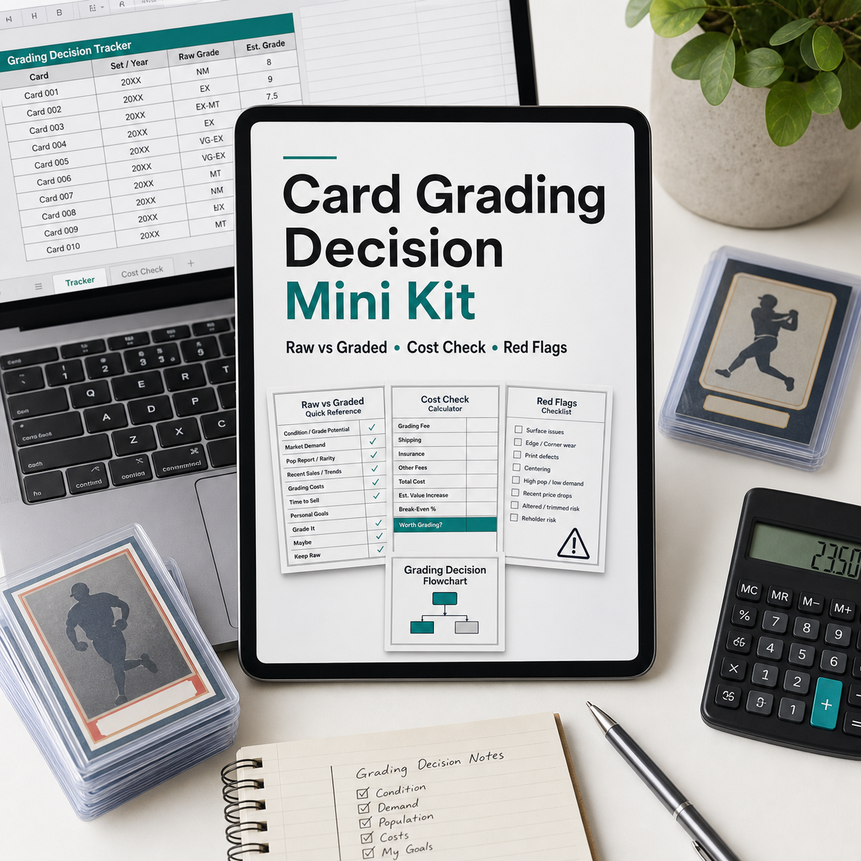 Collector Wise Card Grading Decision Mini Kit digital worksheet preview